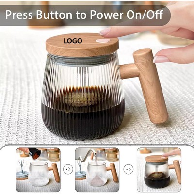 400ml Self Stirring Cup, Electric High Speed Mixing Coffee Mug with Lid,Automatic Magnetic Glass Mix