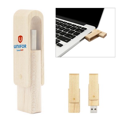 16GB Wood Swivel USB Flash Drive