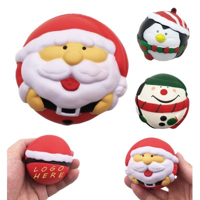 Round Santa Stress Reliever Ball