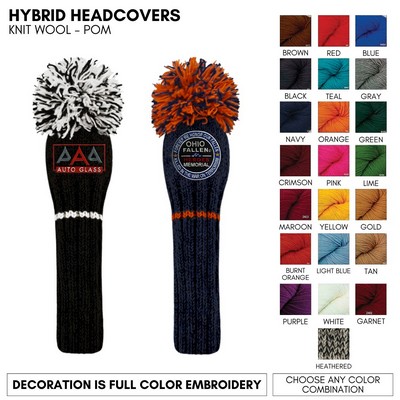 Knitted Wool Hybrid Golf Club Headcover