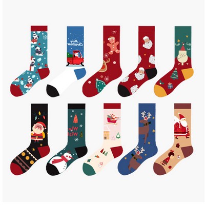 Unisex Christmas Cotton Socks Warm Winter Crew Socks