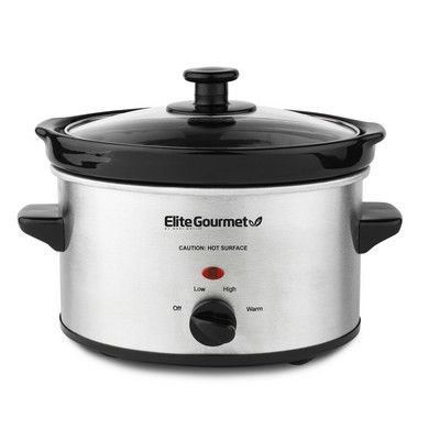 Elite Gourmet 2Qt Stainless Steel Slow Cooker