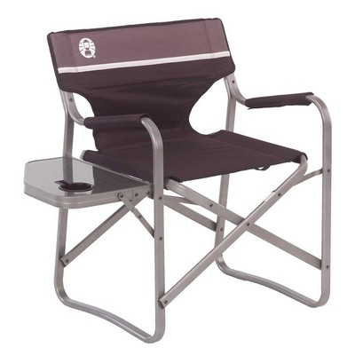 Coleman Aluminum Deck Chair W/ Side Table