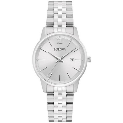 Bulova Watches Corporate Exclusive Classic Ladies' Watch, Silvertone w/Silver White Dial