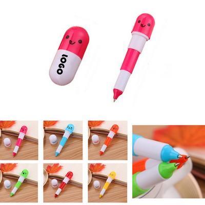 Retractable Capsule Pill Ballpoint Pen