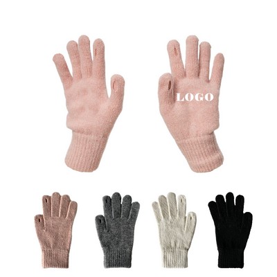 Ladies Winter Jacquard Knit Warm Gloves