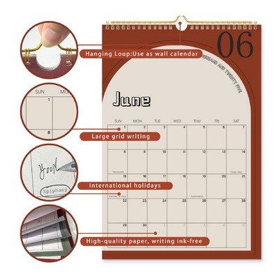 Custom Coil-bound Wall Calendar/Daily Schedule Planner