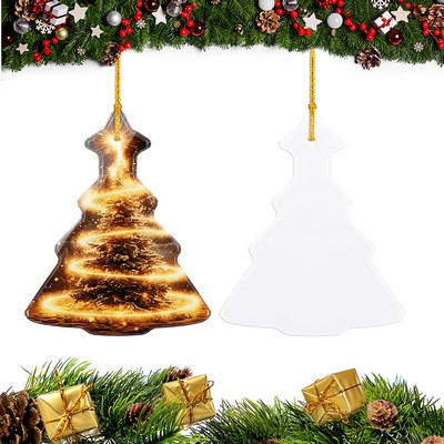 Christmas Tree Shape Ceramic Christmas Ornament