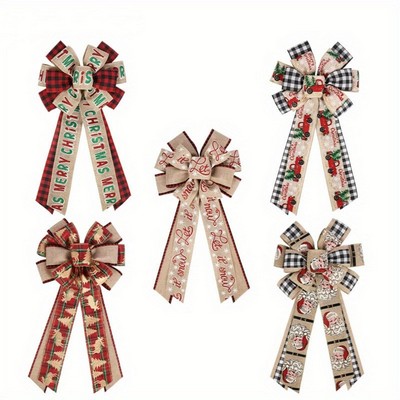 Christmas tree ribbon bow ornaments