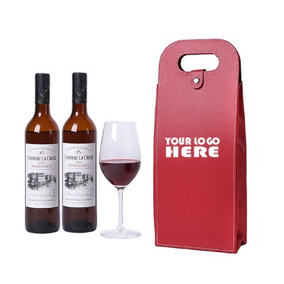 2 Bottles Wine Leather Holder