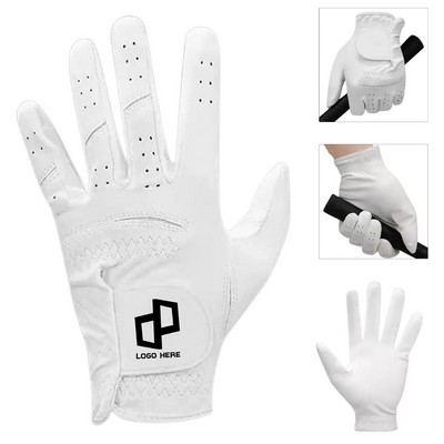 Pure White Pu Material Wear-Resistant Non-Slip Golf Gloves