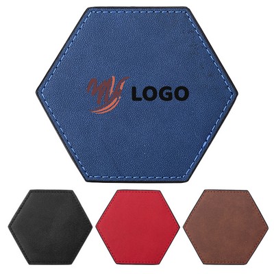 Hexagon Pu Leather Coaster