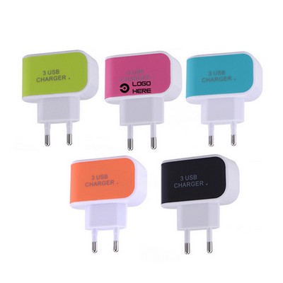 3 Port Usb Travel Wall Charger