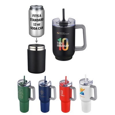 Novo Combo 20 oz Vacuum Insulated Stainless Steel Mug and Screw-On 12 oz Can Cooler