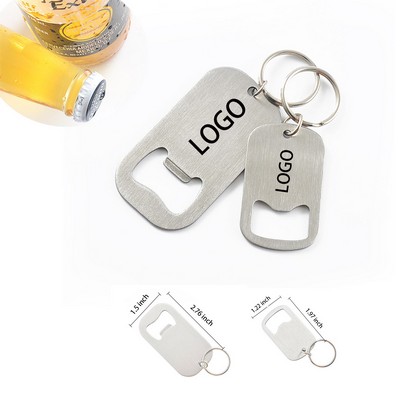 Stainless Steel Flat Beer Bottle Opener Keychain