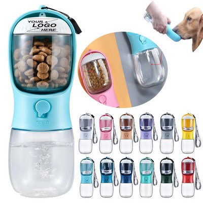 10oz Portable Dog Water Bottle with Food Container