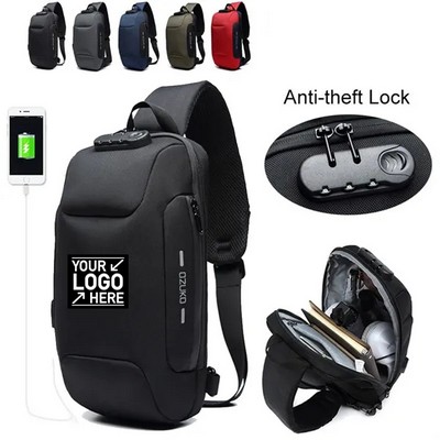 Anti-Theft USB Recharging Sling Crossbody Bag