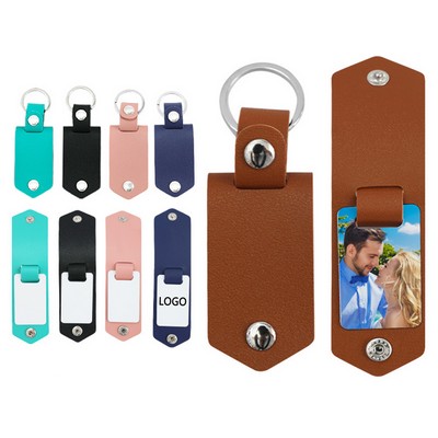 Custom PU Leather Photo Frame Keychain