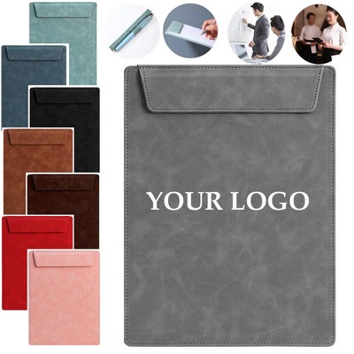 A4 Leather Business Conference Clipboard with Magnetic Clip