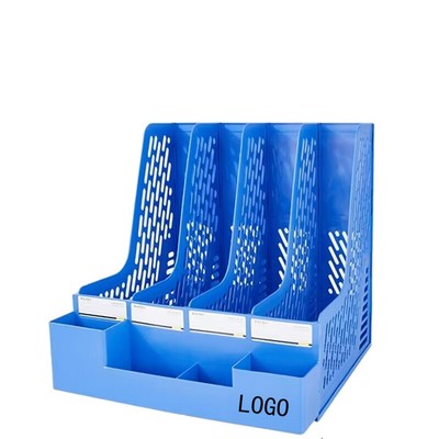 The A4 Quadruple Thick Storage Rack With Pen Holder