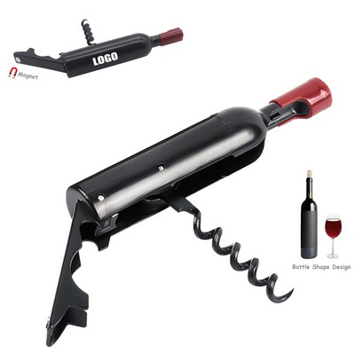 Stylish Magnetic Corkscrew Wine Bottle Shaped Opener