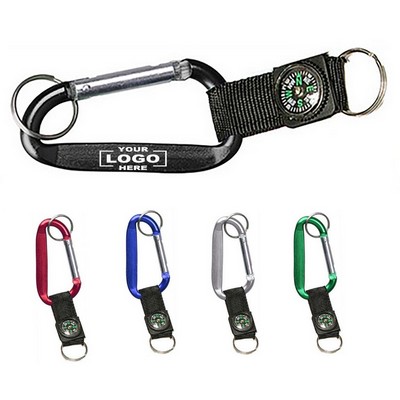 Compass Carabiner Clips for Hiking and Camping