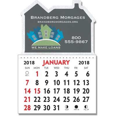 Designer Shaped Kwik-Stik Textured Vinyl Calendar w/ House Top