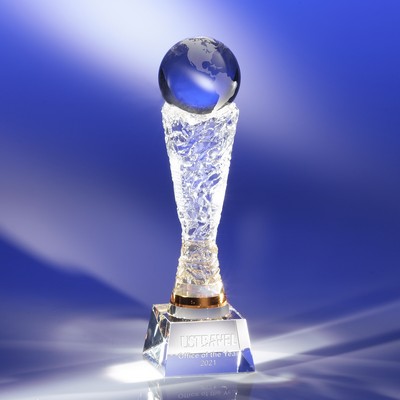 Contemporary Vase with Globe Crystal Award