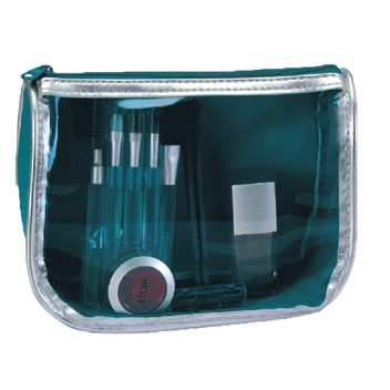 Clear Front Window Zippered Cosmetic Bag