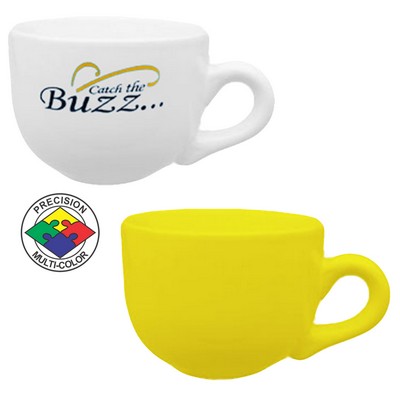 14 Oz. Vitrified Lemon Yellow Latte Bowl Mug - Screen Printed