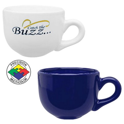 14 Oz. Vitrified Cobalt Blue Latte Bowl Mug - Screen Printed