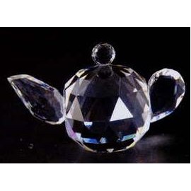 Optic Crystal Tea Pot Figurine