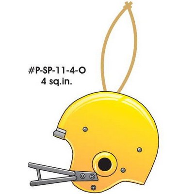 Football Helmet Promotional Ornament w/ Black Back (4 Square Inch)