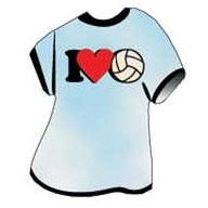 I Love Volleyball T-Shirt Lapel Pin