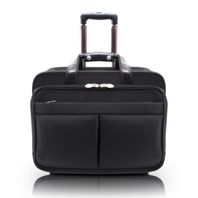 ROOSEVELT | 17" Black Nylon Detachable-Wheeled Laptop Case | McKleinUSA