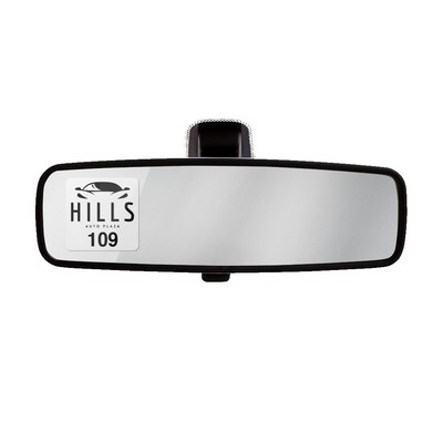 White Reflective Mini Rear View Mirror Parking Permit Decal (1 3/4"x1 3/4")