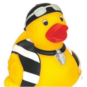 Rubber Referee Duck© w/ Striped Shirt