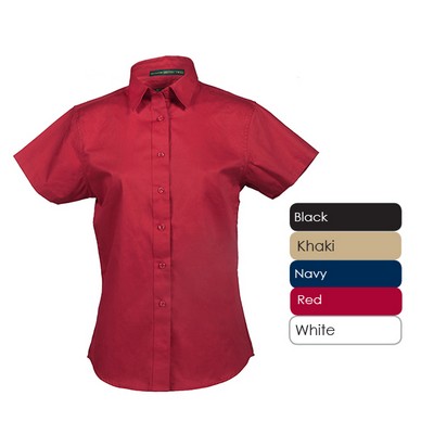 Ladies 100% Cotton Premium Twill Short Sleeve Shirt