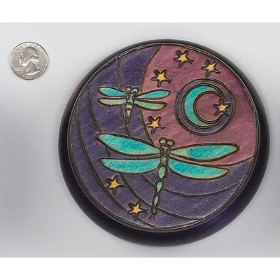 Bryon Allen Blue Wood Box Dragonflies/Moon/Stars (5"x2")