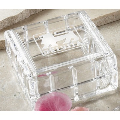 3.75" Crystal Square Trinket Box