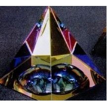 Optic Crystal Rainbow Dome Pyramid Award (2 3/8"x2 3/8"x2 5/8")