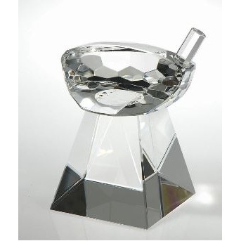 Small Optical Crystal Golf Driver Head on Tall Base Award