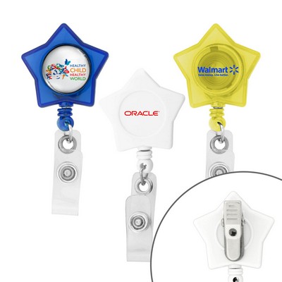 Star-Shaped Retractable Badge Holder (Factory Direct - 10-12 Weeks Ocean)