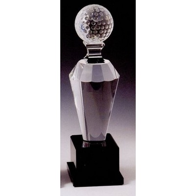 Golf Crystal Trophy (11"x3 1/8")