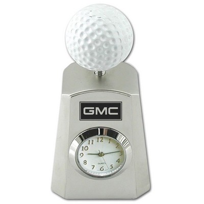 Metal Golf Trophy Miniature Clock