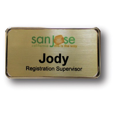 Gold Metal Name Badge (1-5/8"x3")