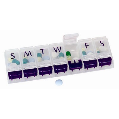 Medium 7-Day Push Button Pill Reminder Pill Box