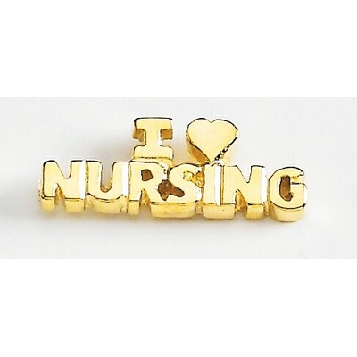 I Love Nursing Marken Design Cast Lapel Pin (Up to 1")