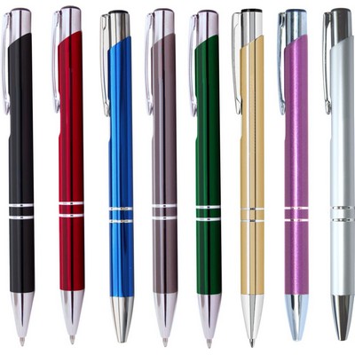 JJ Series Double Ring Pen /Aluminum Metal Barrel - Silver