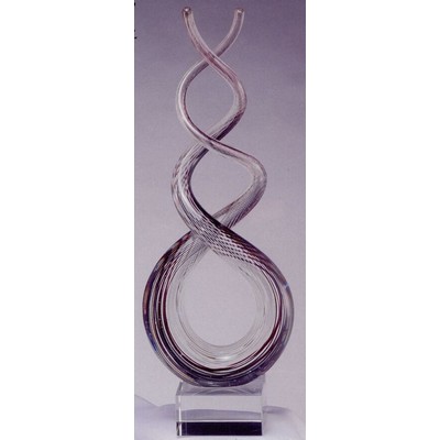 Art Glass Sculpture - 15.5" Twisted Loops